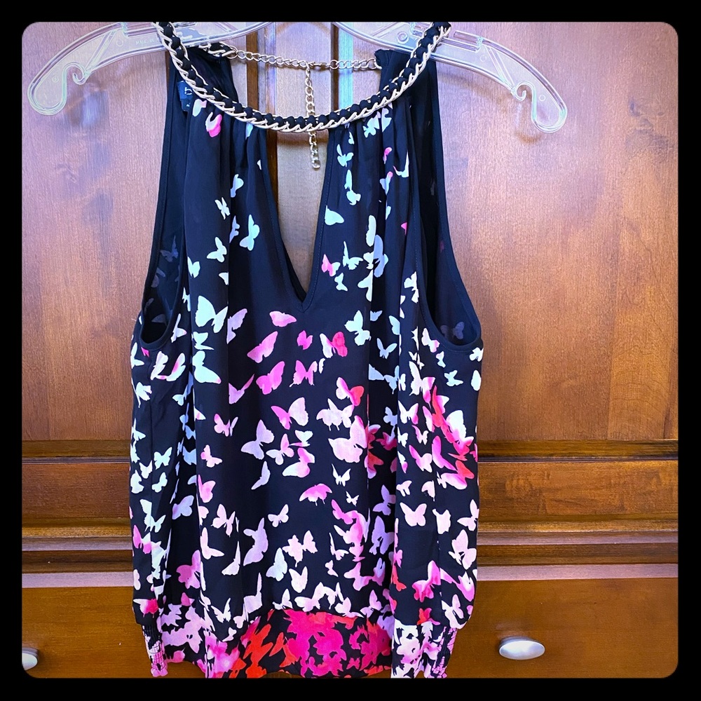 Like New Bebe Butterly Keyhole Women Top XS